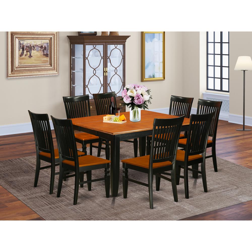Dining Room Set Black & Cherry, PFWE9-BCH-W