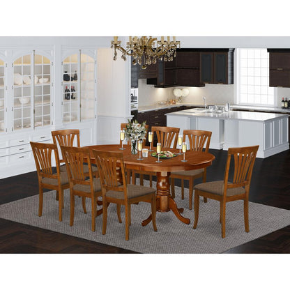 PLAV9-SBR-C 9 Pc Dining room set-Dining Table with 8 Kitchen Dining Chairs