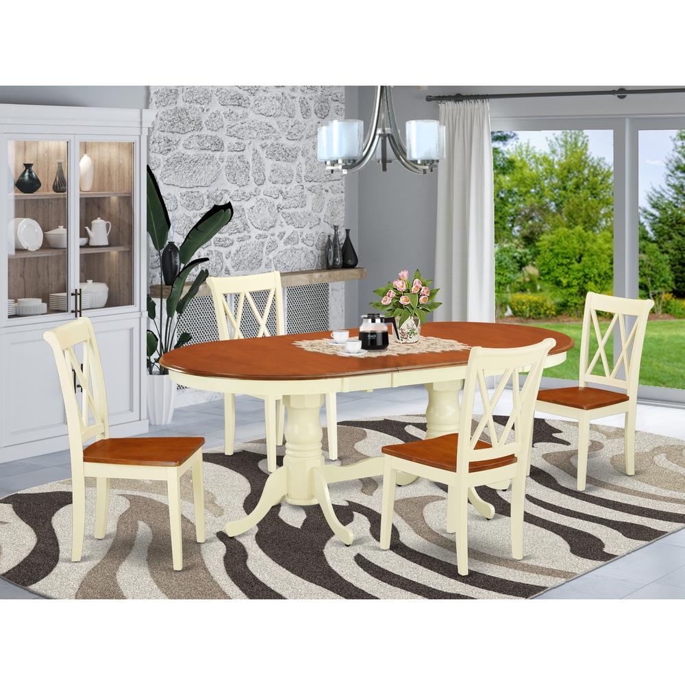 Dining Room Set Buttermilk & Cherry, PLCL5-BMK-W
