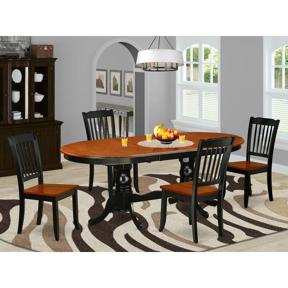 Dining Room Set Black & Cherry, PLDA5-BCH-W