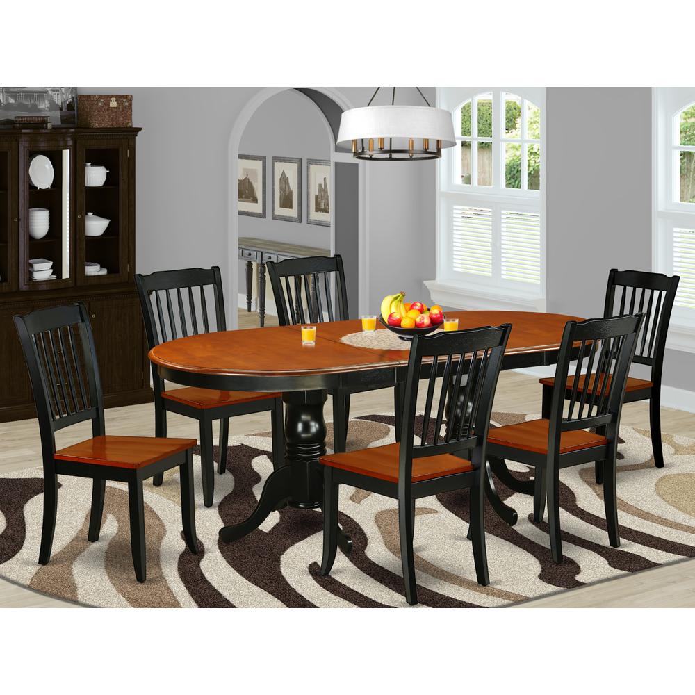 Dining Room Set Black & Cherry, PLDA7-BCH-W
