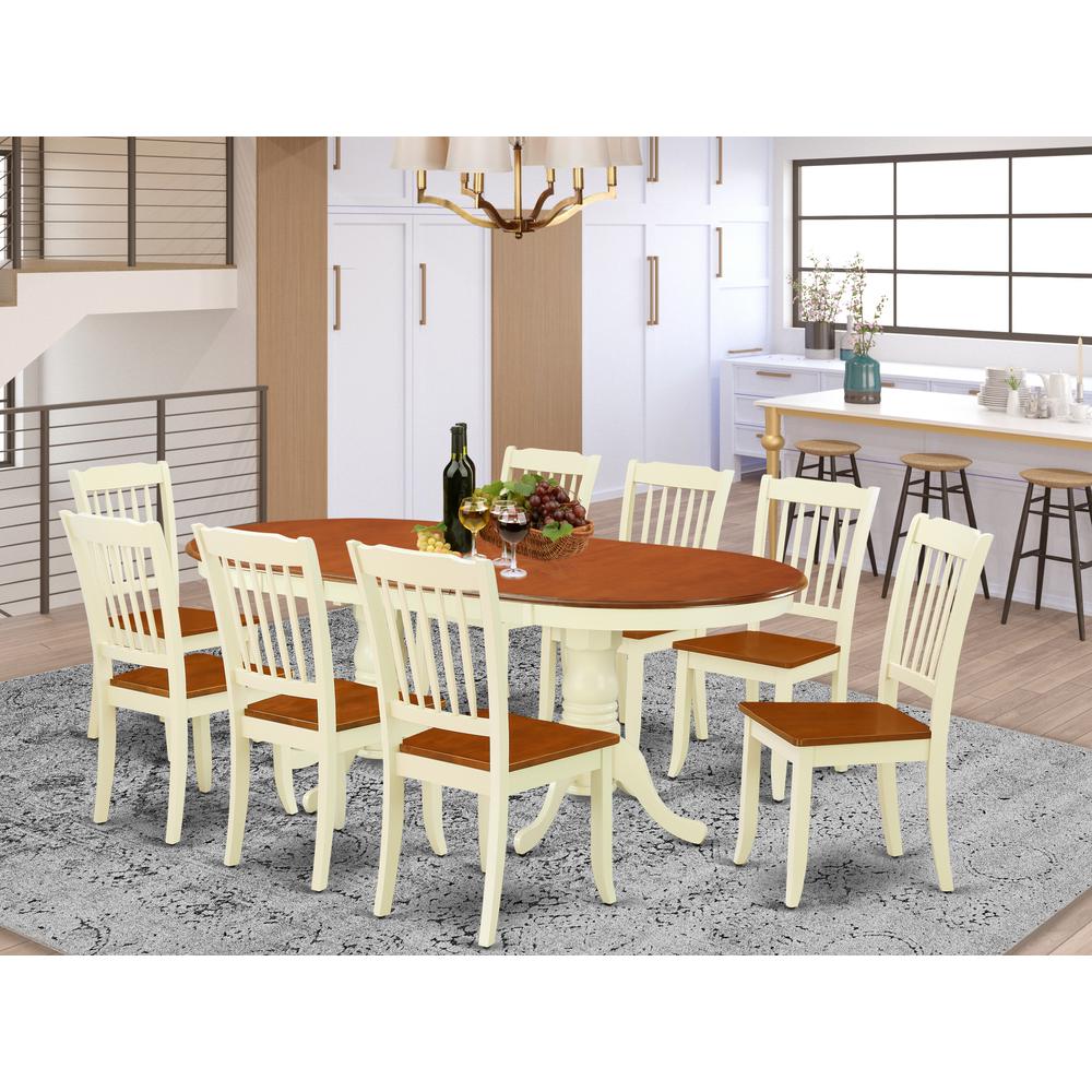 Dining Room Set Buttermilk & Cherry, PLDA9-BMK-W