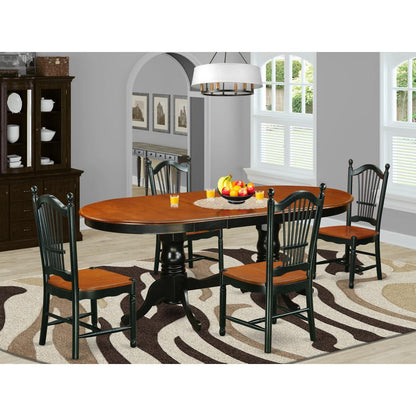 Dining Room Set Black & Cherry, PLDO5-BCH-W