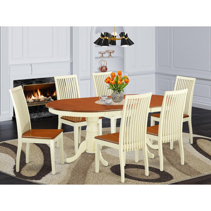 Dining Room Set Buttermilk & Cherry, PLIP7-BMK-W