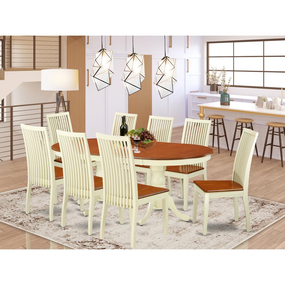 Dining Room Set Buttermilk & Cherry, PLIP9-BMK-W
