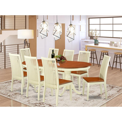 Dining Room Set Buttermilk & Cherry, PLIP9-BMK-W