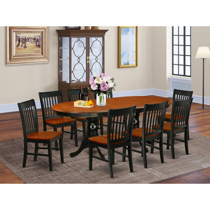 Dining Room Set Black & Cherry, PLNO9-BCH-W
