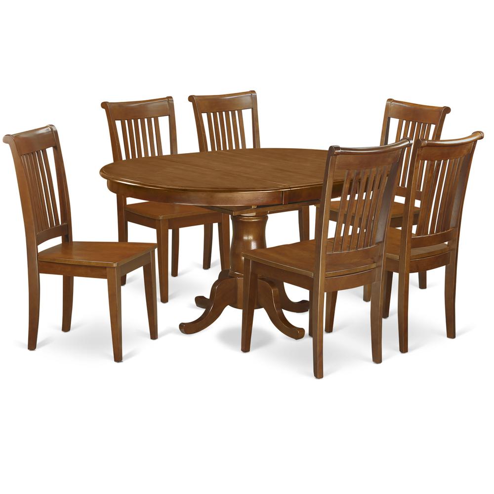 7  Pc  Dining  room  set  for  6-Oval  Dining  Table  with  Leaf  and  6  Dining  Chairs