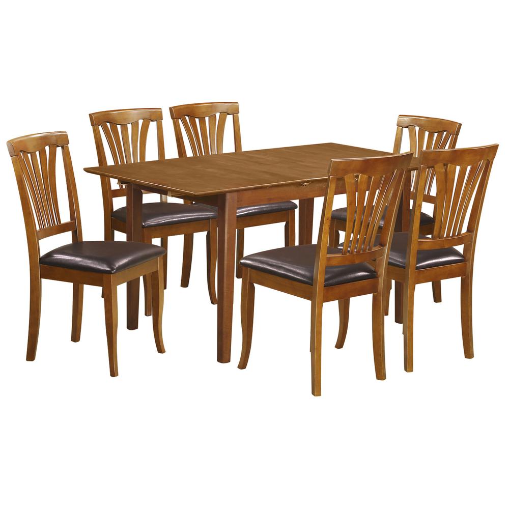 7  PC  Small  dinette  Table  that  has  Leaf  with  6  Dining  Table  Chairs