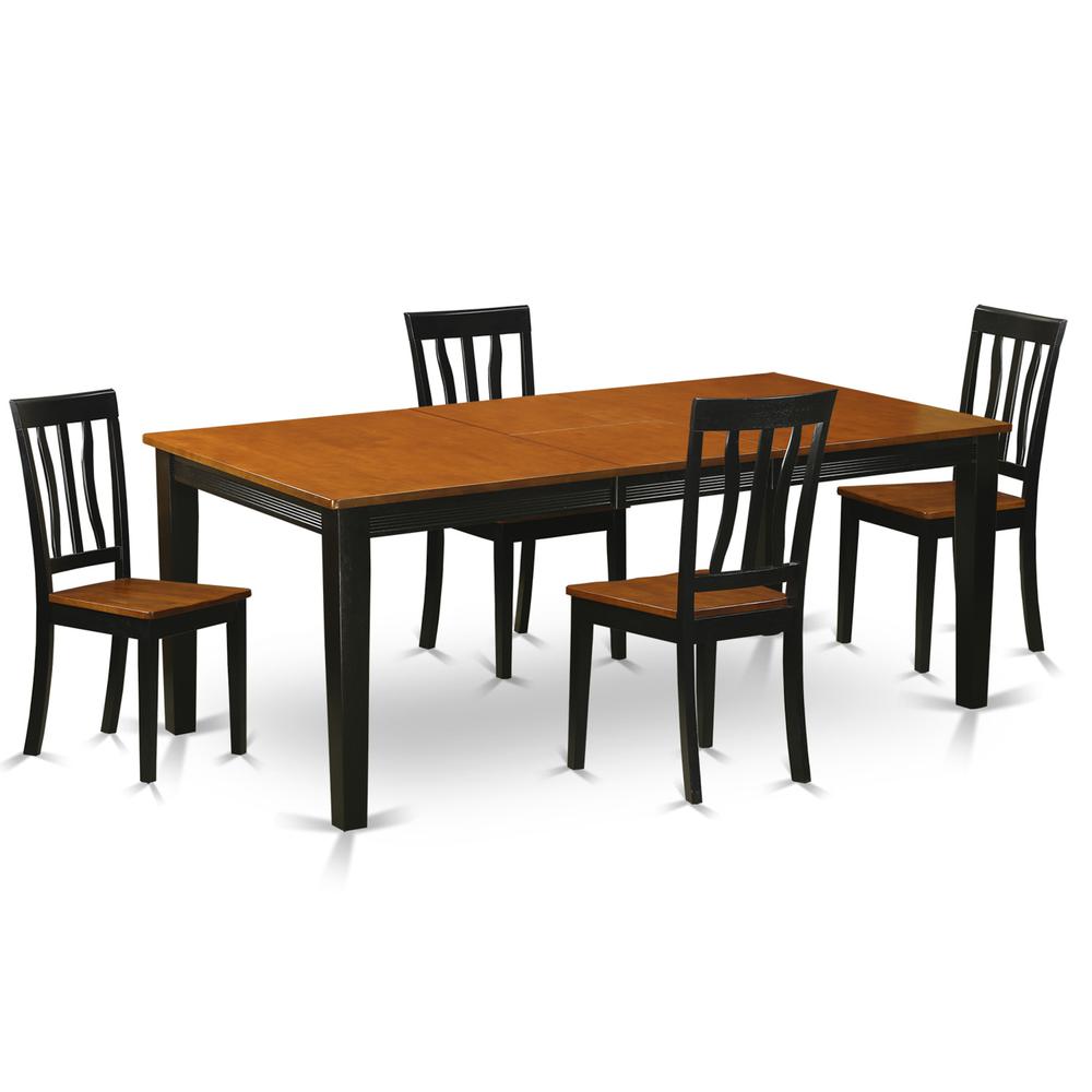 5  PC  Dining  set-Dining  Table  with  4  Wooden  Dining  Chairs