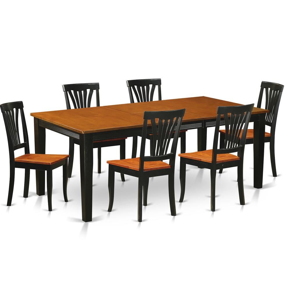 7  PC  Dining  room  set-Dining  Table  with  6  Wood  Dining  Chairs