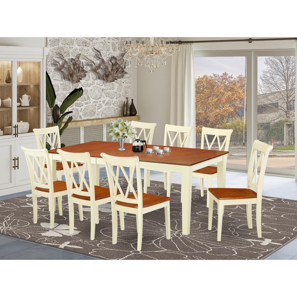 Dining Room Set Buttermilk & Cherry, QUCL9-BMK-W