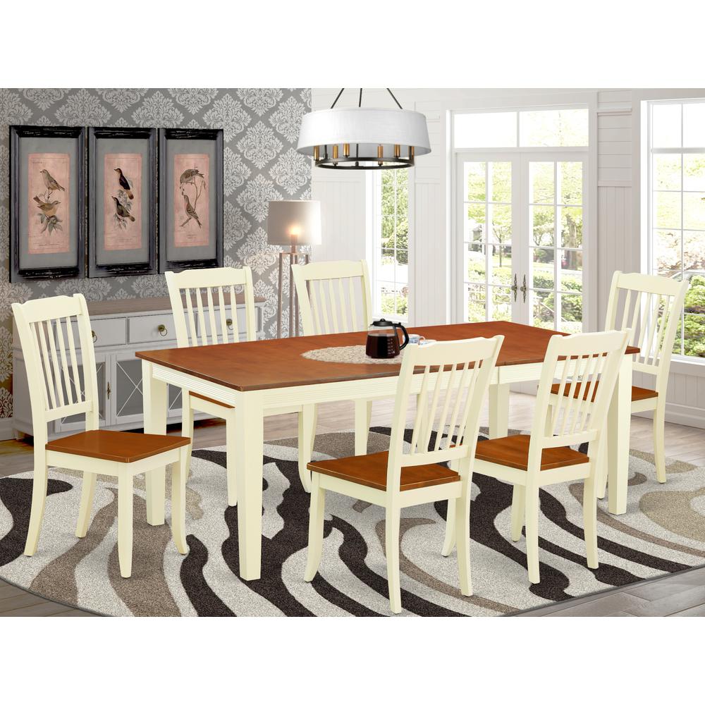 Dining Room Set Buttermilk & Cherry, QUDA7-BMK-W