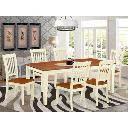 Dining Room Set Buttermilk & Cherry, QUDA7-BMK-W