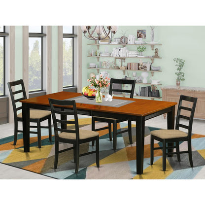 QUPF5-BCH-C 5 Pc Dining set-Dining Table with 4 Wood Dining Chairs