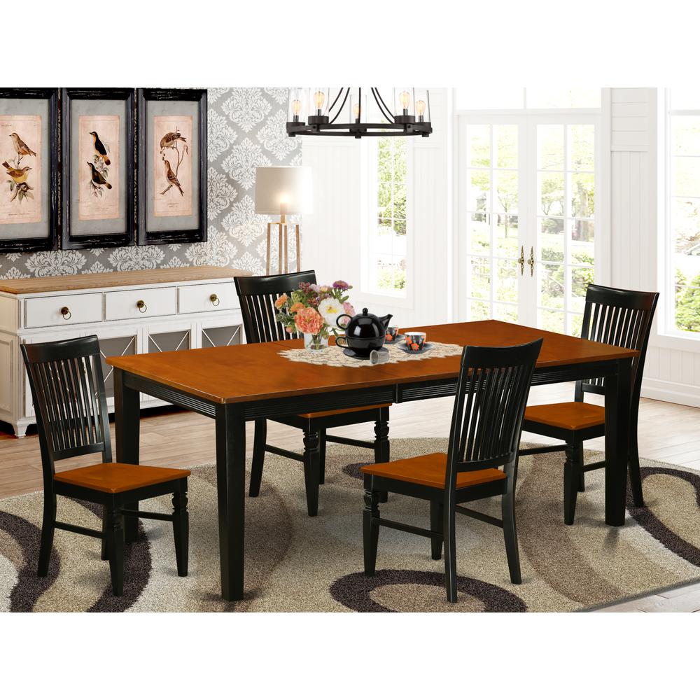 Dining Room Set Black & Cherry, QUWE5-BCH-W