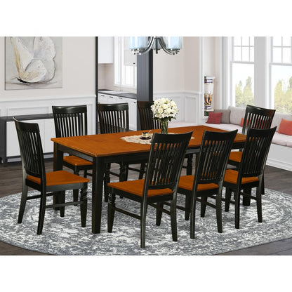 Dining Room Set Black & Cherry, QUWE9-BCH-W