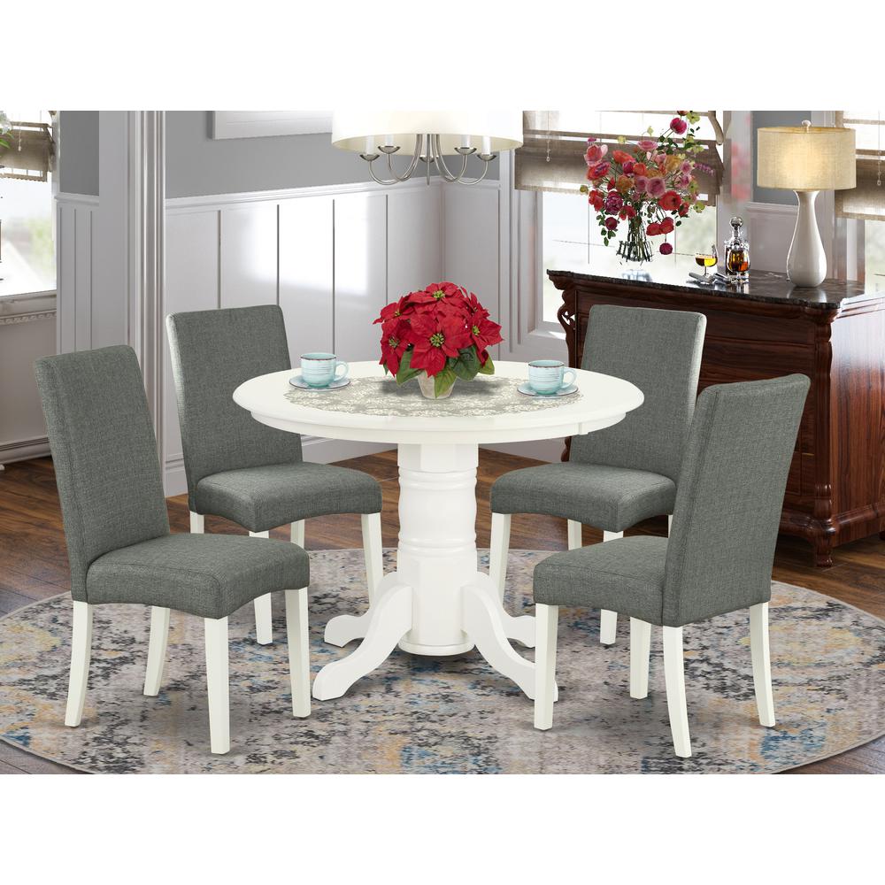 Dining Room Set Linen White, SHDR5-LWH-07
