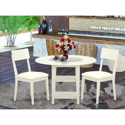Dining Room Set Linen White, SUAD3-LWH-LC