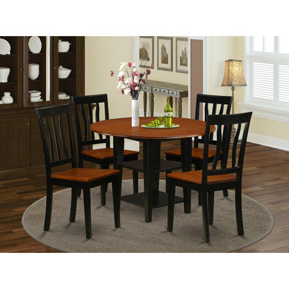 Dining Room Set Black & Cherry, SUAN5-BCH-W