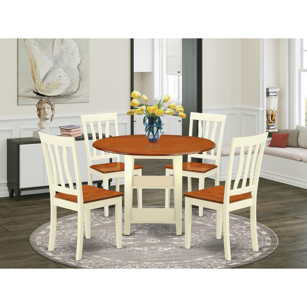 Dining Room Set Buttermilk & Cherry, SUAN5-BMK-W