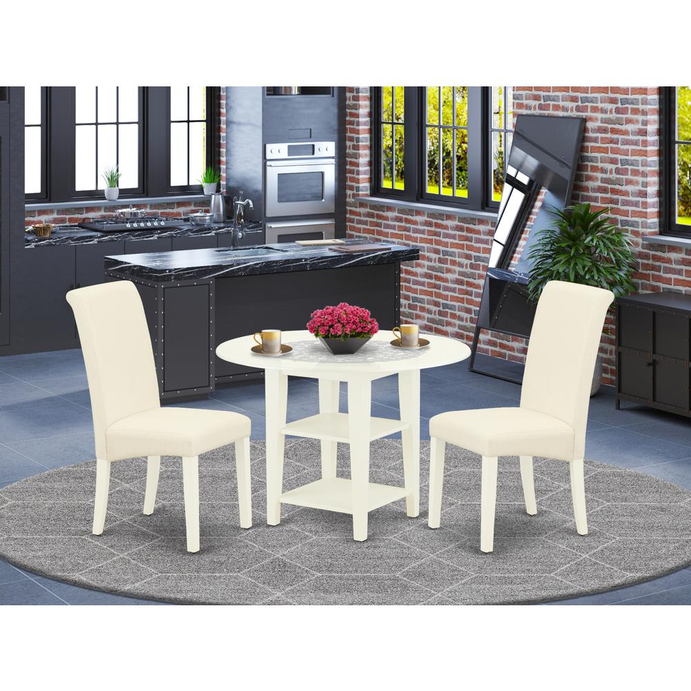 Dining Room Set Linen White, SUBA3-LWH-01