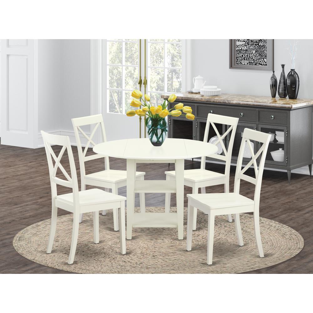 Dining Room Set Linen White, SUBO5-LWH-W
