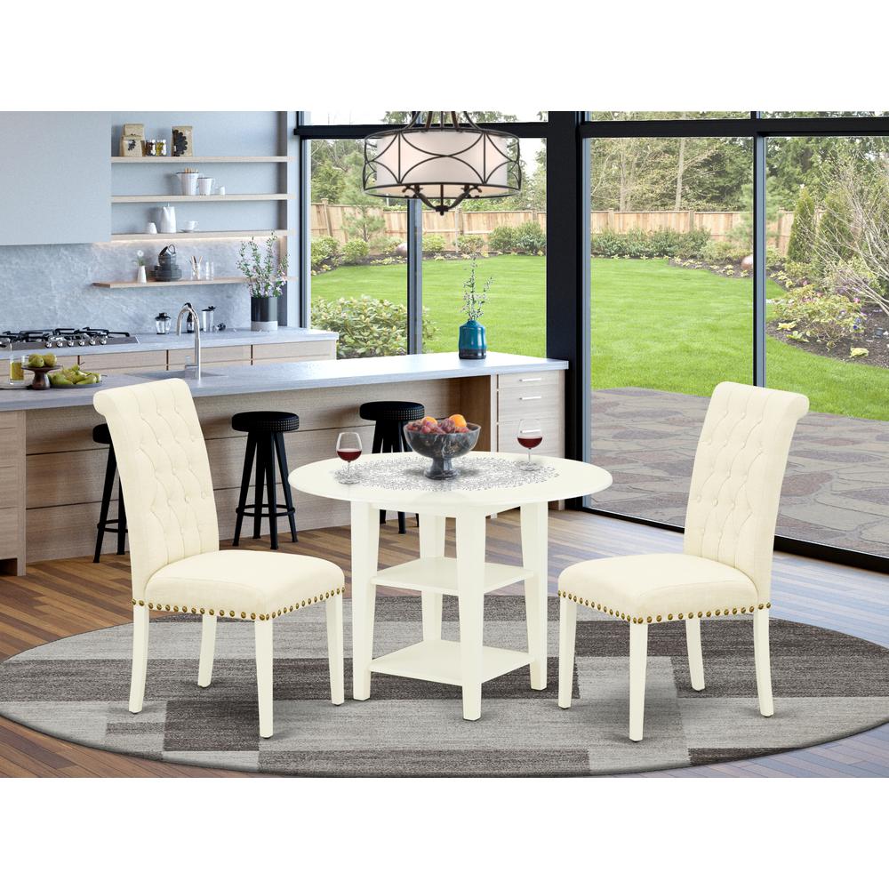 Dining Room Set Linen White, SUBR3-LWH-02