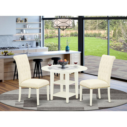 Dining Room Set Linen White, SUBR3-LWH-02