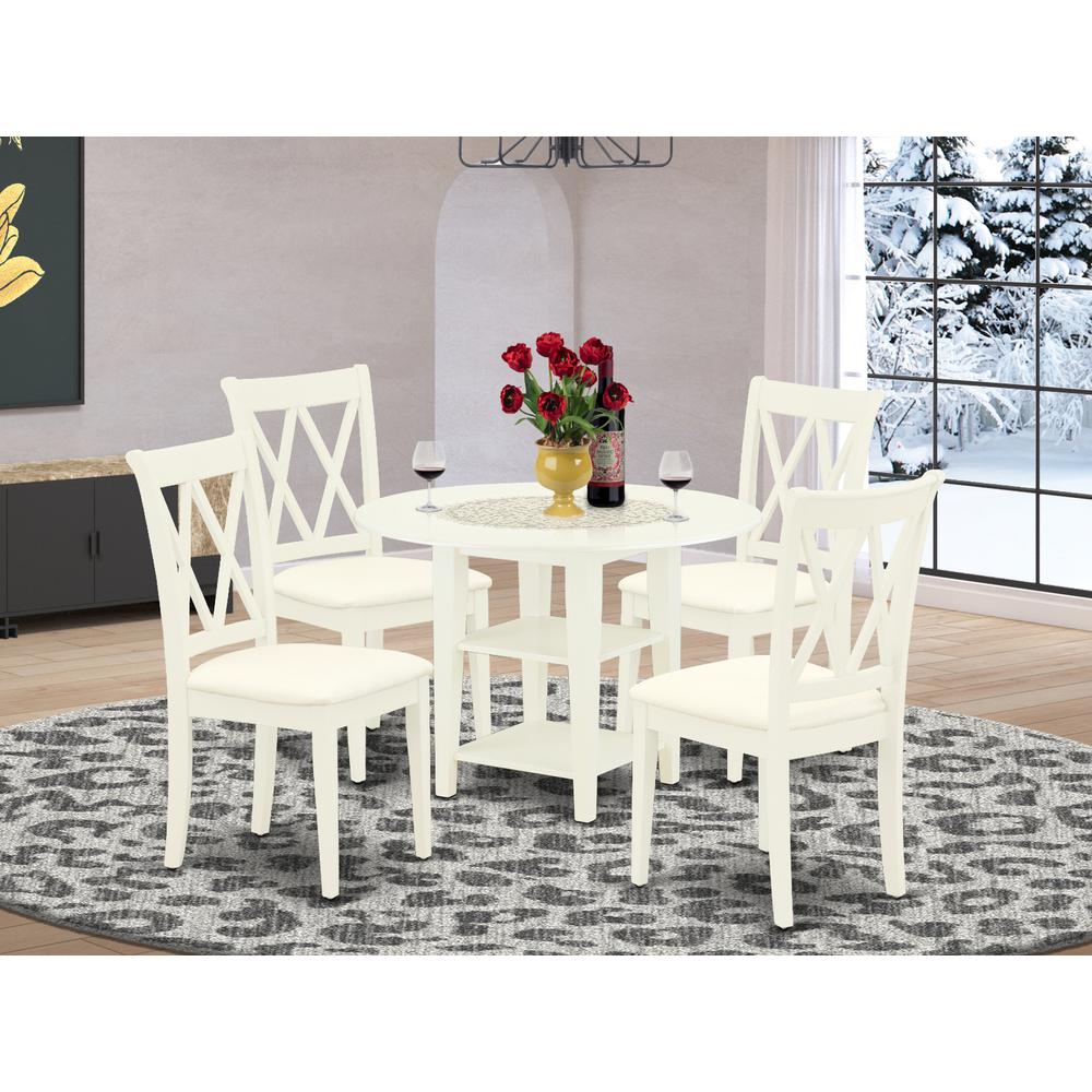 Dining Room Set Linen White, SUCL5-LWH-C