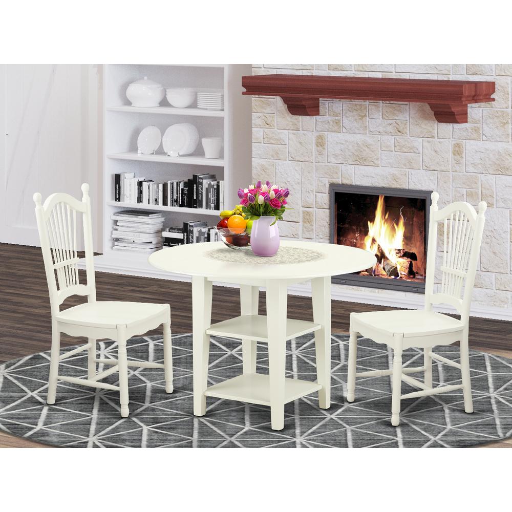 Dining Room Set Linen White, SUDO3-LWH-W