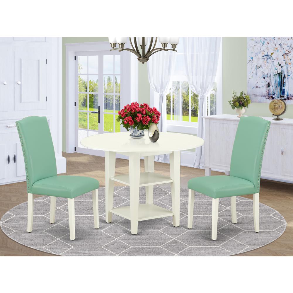 Dining Room Set Linen White, SUEN3-LWH-57
