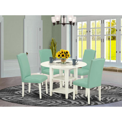 Dining Room Set Linen White, SUEN5-LWH-57