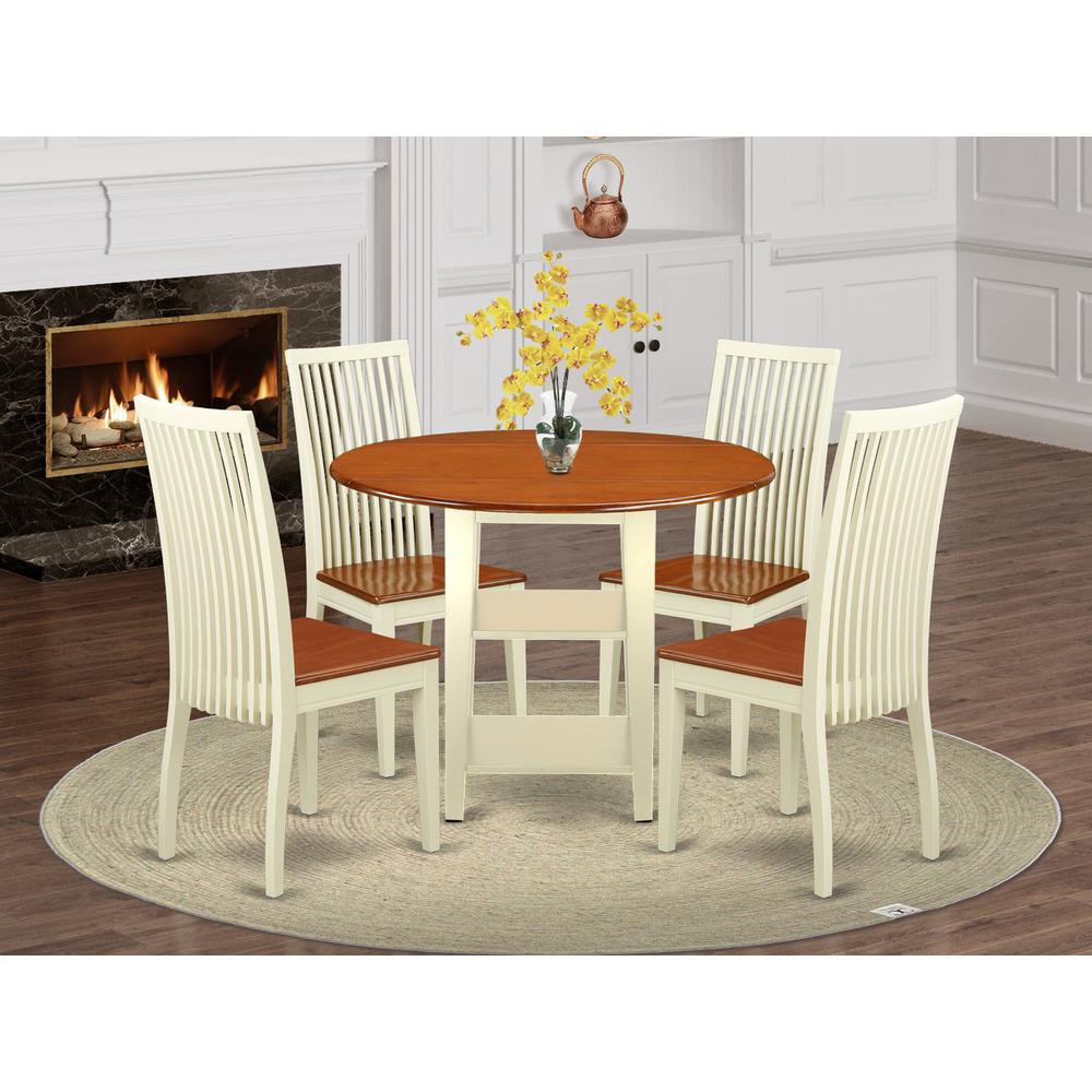 Dining Room Set Buttermilk & Cherry, SUIP5-BMK-W