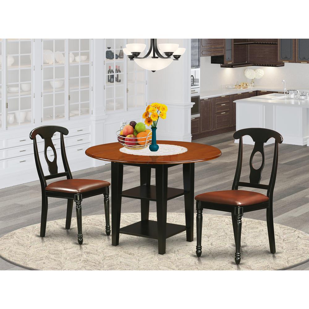 Dining Room Set Black & Cherry, SUKE3-BCH-LC