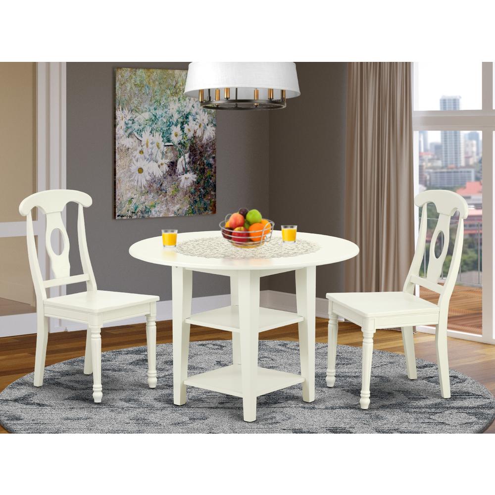 Dining Room Set Linen White, SUKE3-LWH-W