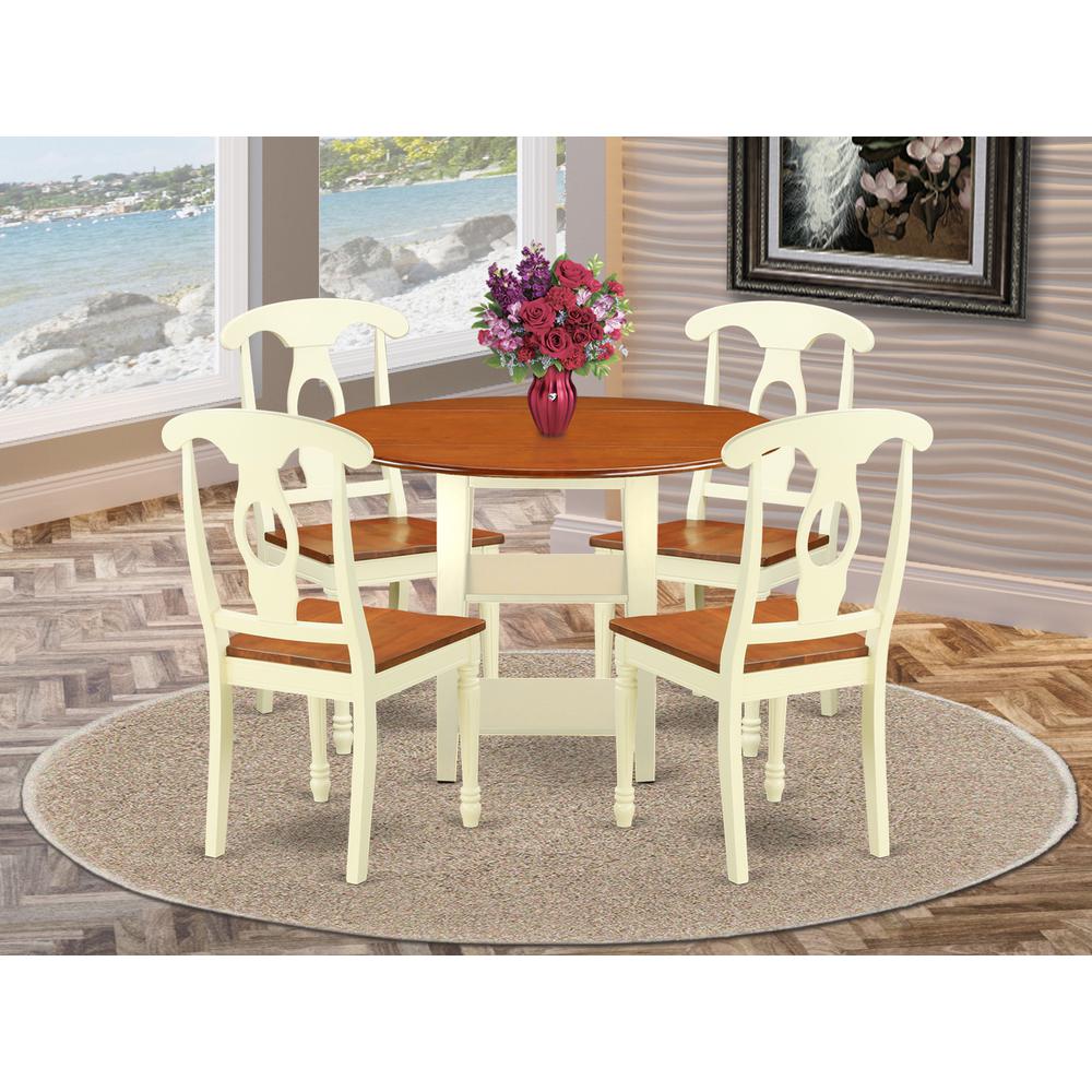 Dining Room Set Buttermilk & Cherry, SUKE5-BMK-W