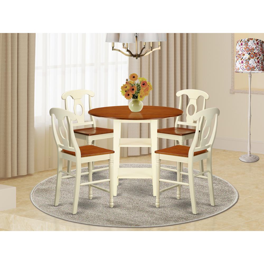 Dining Room Set Linen White, SUKE5-LWH-W