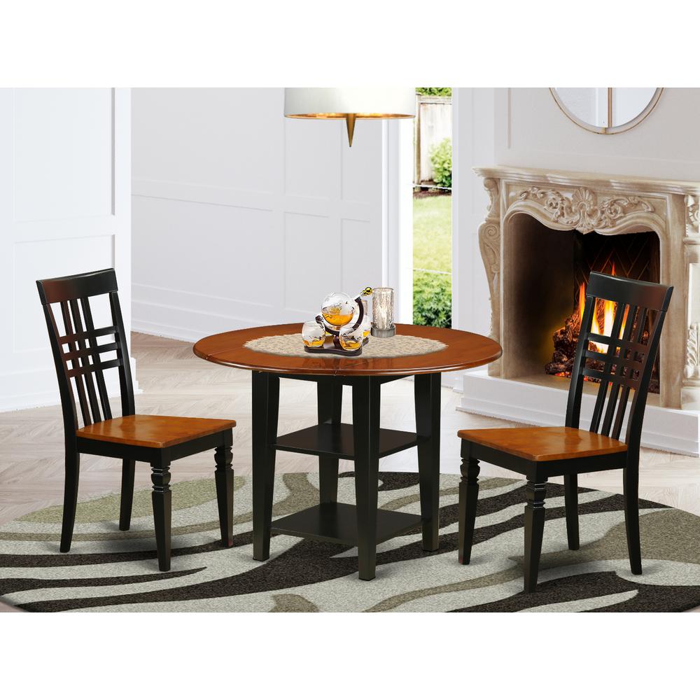 Dining Room Set Black & Cherry, SULG3-BCH-W