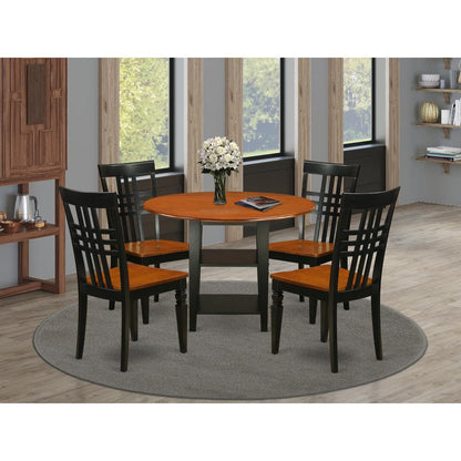 Dining Room Set Black & Cherry, SULG5-BCH-W
