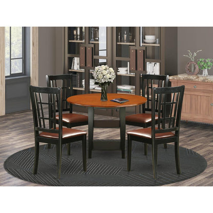 Dining Room Set Black & Cherry, SUNI5-BCH-LC