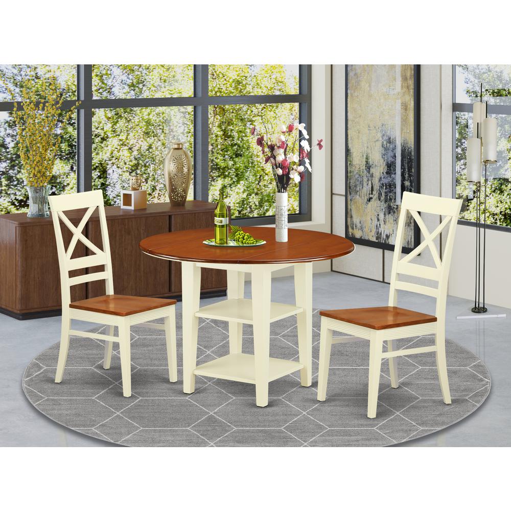 Dining Room Set Buttermilk & Cherry, SUQU3-BMK-W