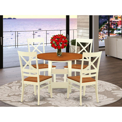 Dining Room Set Buttermilk & Cherry, SUQU5-BMK-W