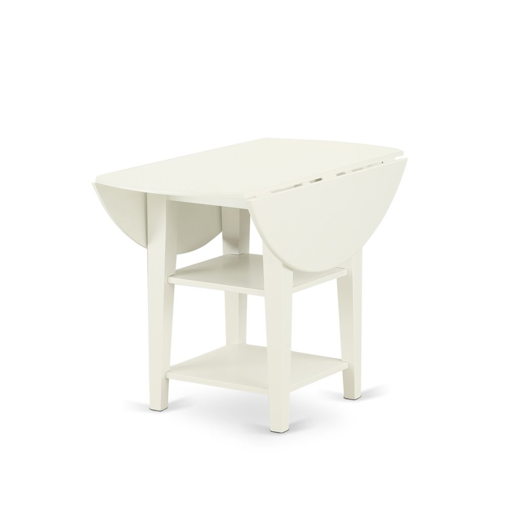 3Pc Round 20/42 Inch Table With 2 11-Inch Drop Leaves And 2 Parson Chair