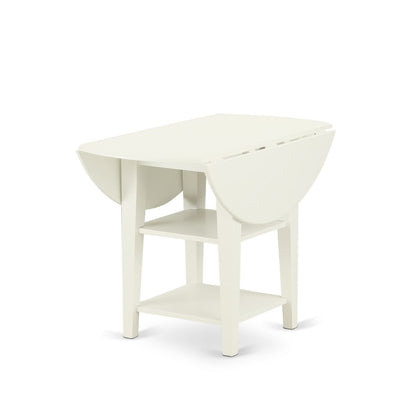 3Pc Round 20/42 Inch Table With 2 11-Inch Drop Leaves And 2 Parson Chair
