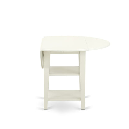 3Pc Round 20/42 Inch Table With 2 11-Inch Drop Leaves And 2 Parson Chair