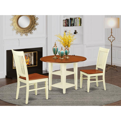 Dining Room Set Buttermilk & Cherry, SUWE3-BMK-W