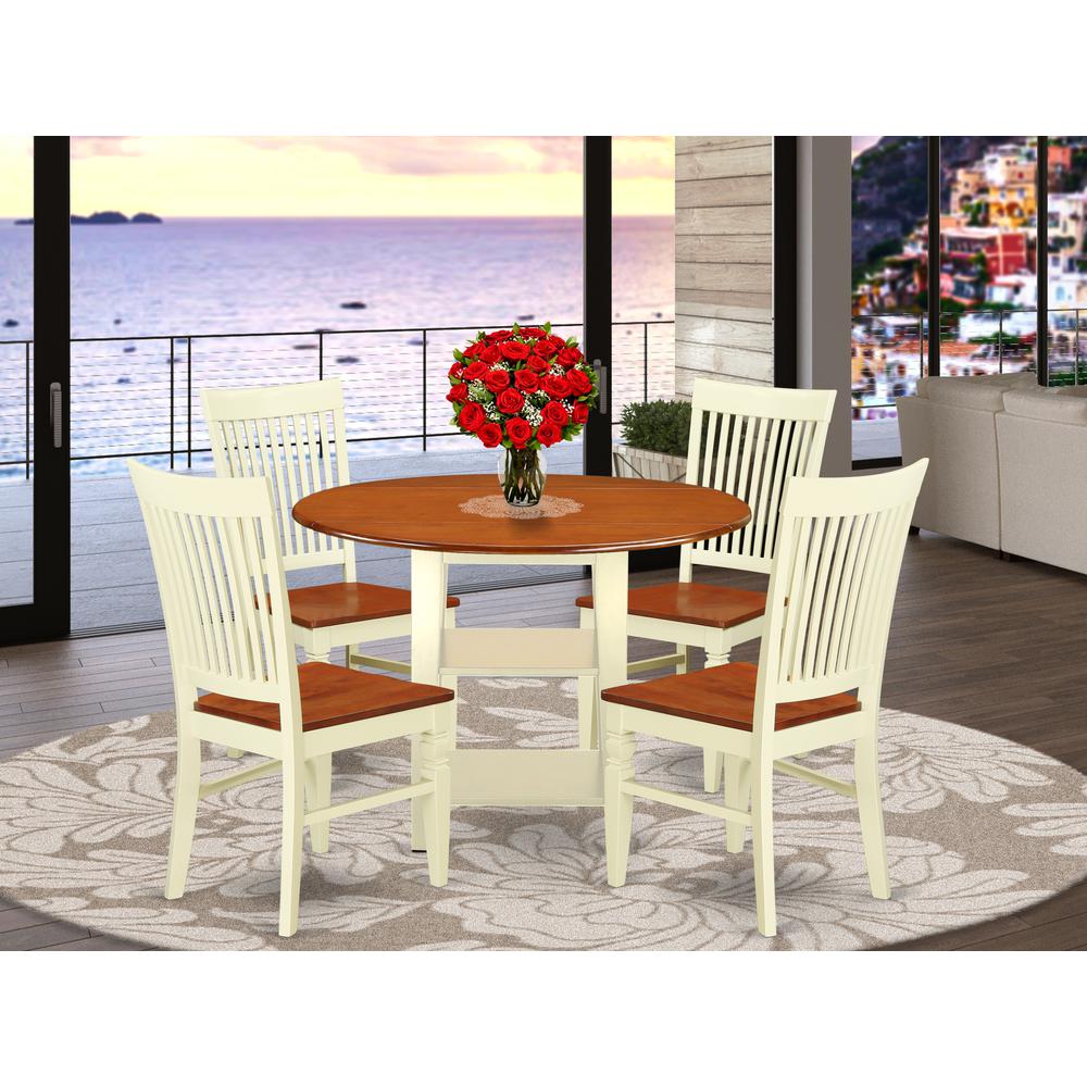 Dining Room Set Buttermilk & Cherry, SUWE5-BMK-W