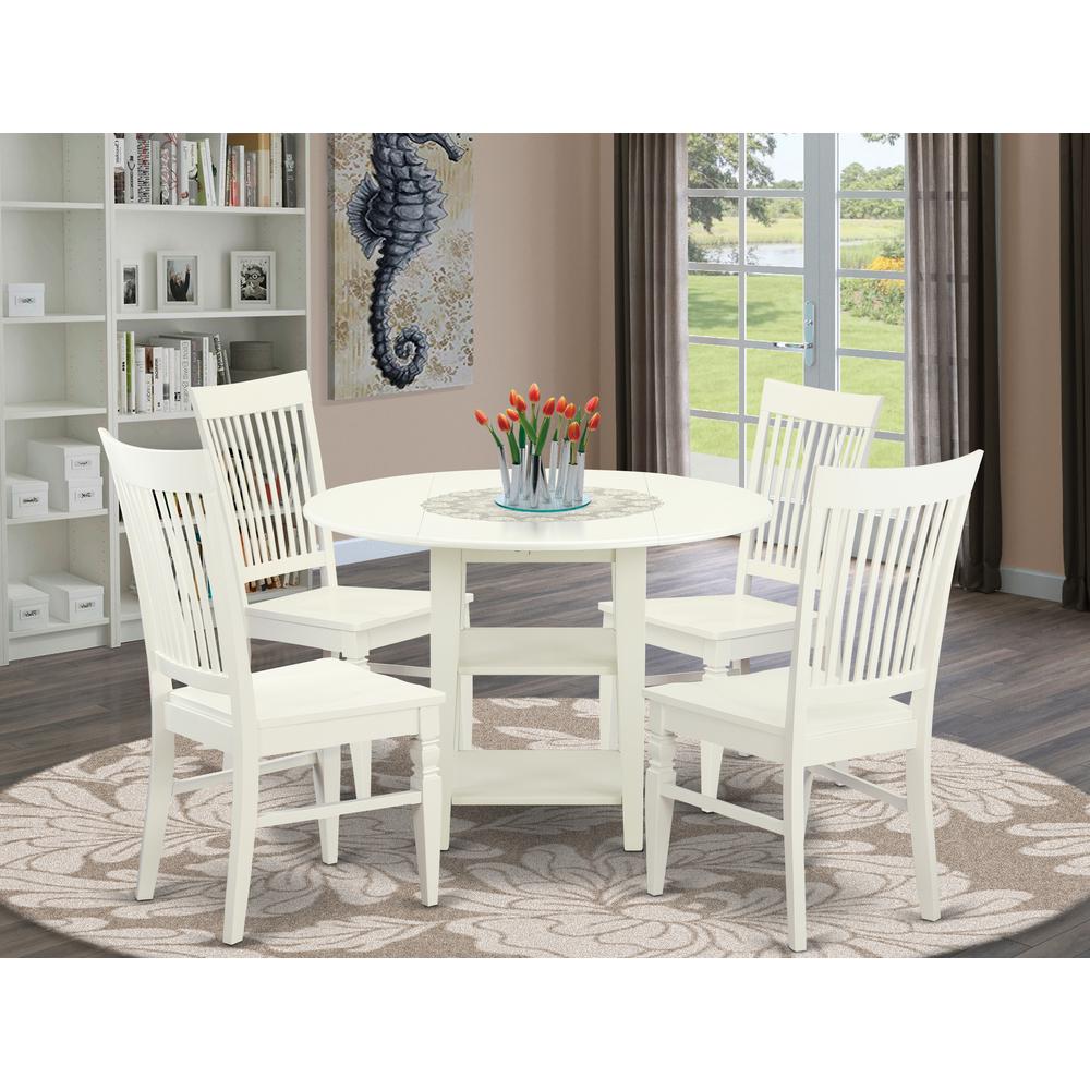 Dining Room Set Linen White, SUWE5-LWH-W