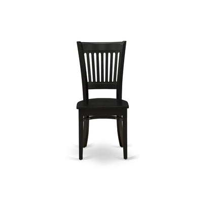 5-Piece Mid-Century Dining Set, Black & Cherry